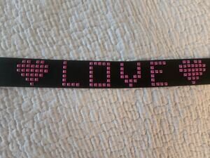 Tilt Brand Black Belt Hot Pink Studs LOVE Large Rock Goth Pride whimsy alt Lg